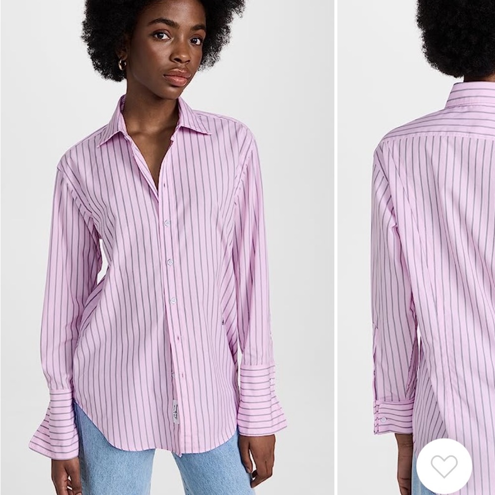 NWT Rag & Bone S Diana pink stripe cotton button down. Brand new.